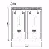 Friteuse électrique double – 10+10 litres – 18 kW – incl. soubassement avec 2 portes