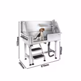 Baignoire pour chien - avec escalier, douchette de plonge & panneau filtre à eau