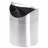 (6 unid) Caixote do lixo de mesa - com tampa basculante - 0.7L - 100x130x100mm - Aço inoxidável 18/8 - tampa amovível & fecho tipo baioneta