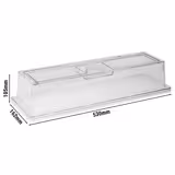 (6 pz) Coperchio per vassoio - per Contenitore GN - GN 2/4 - Policarbonato - 530x162mm - Altezza: 105mm - trasparente, antiurto, lavabile in lavastoviglie, impilabile
