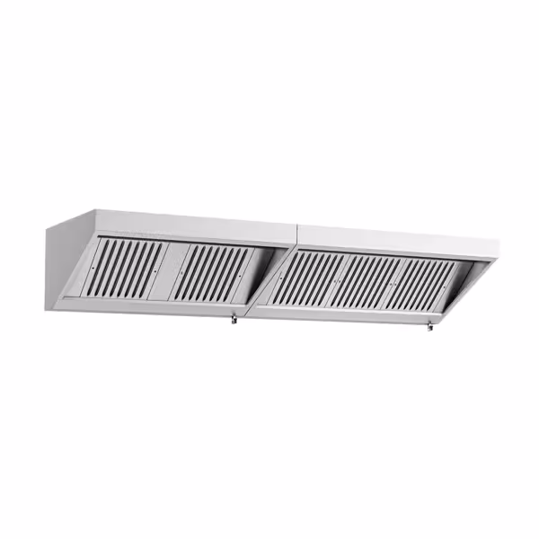 Commercial Wall-Mounted Extraction Canopy - with Motor - 2600mm - with Baffle Filters & LED Lighting