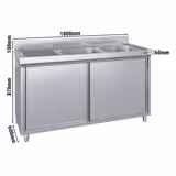 Spoelbakkast ECO - 1800x600mm - met 2 spoelbakken rechts