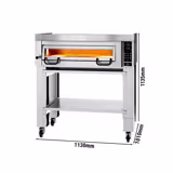 Elektrikli Pizza Fırını - Kompakt - Taş tabanlı - 34 cm x 4 Pizza Kapasiteli - Dijital - maks. 450°C - dâhil: Davlumbaz & Alt Çerçeve