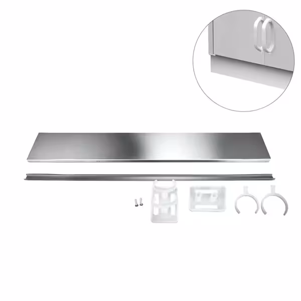 Cokół ze stali nierdzewnej - zewnętrzny - Długość: 1000mm - 1000x125x13mm - stal nierdzewna - do serii ASK & ADK & GSK & SS & SSK & WDR & WSR