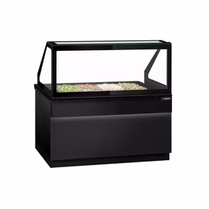Saladette TORONTO - 1500mm - Zwarte voorkant - 2 deuren - voor 4x GN 1/1 - Zwart granieten werkblad