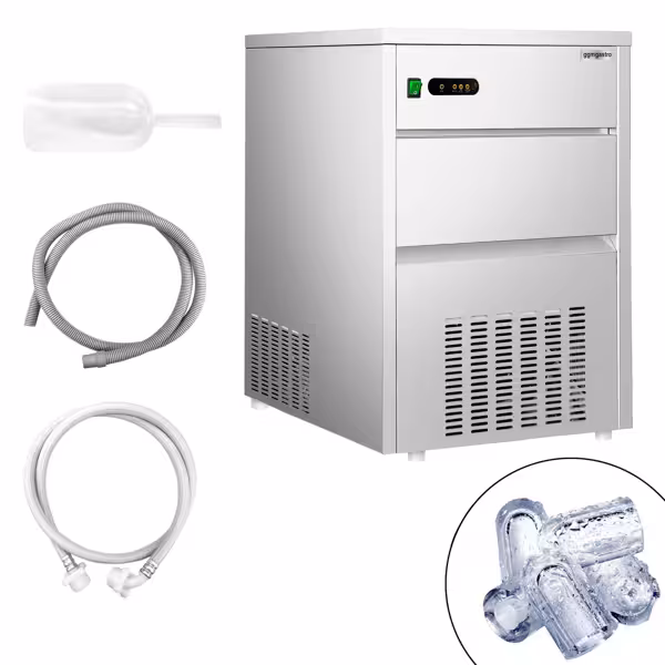 Commercial Ice Cube Maker – Hollow Cylinder Ice – 80 kg/24 h – 25 kg Bin