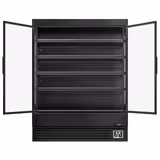 Raft frigorific montat pe perete - 1585mm - 693 litri - cu 2 uși articulate cu geam dublu și 4 rafturi