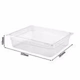 (6 stuks) Polycarbonaat GN bak GN 1/2 - transparant - 8,9 liter - Hoogte: 150mm