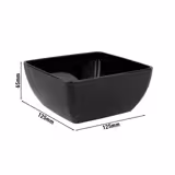 (6 szt.) Miseczka - FRIENDLY - PET (z recyklingu) - 0,4l - eckig - 125x125x65mm - Czarny