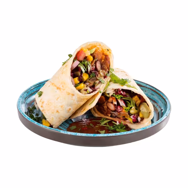 (6 pcs) CANCUN | Canapé Plate - Melamine - Ø180mm - Blue/Brown