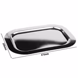 (6 adet) Servis Tepsisi - FINESSE - Paslanmaz Çelik - 475x300mm - Yükseklik: 15mm