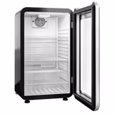 Mini displaykoelkast - 495mm - 113 liter - met 1 glazen deur & LED‑verlichting - zwart