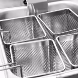 Cocedor de pasta - 8 + 8 litros - 6,5 kW - con grifo de vaciado - incl. 8 cestas