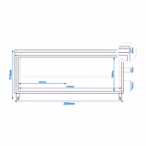 Edelstahl Arbeitsschrank PREMIUM - 2000x800mm - mit Schiebetür ohne Aufkantung inkl. Schneidplatte
