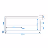 Tavolo armadiato in acciaio inox PREMIUM - 2000x700 mm - con porta scorrevole senza alzatina incl. tagliere rosso	
