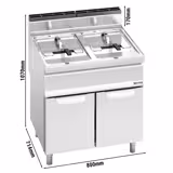 Dubbele gasfriteuse - 15+15 liter - 25,4 kW - mechanische bediening - met aftapkraan