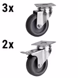  Set di ruote per banchi e armadi refrigerati BGKF, BKTF, BLF, GTF, KSF, KTF, KUF, POF, TF, TKSF e ZTSF