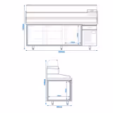 Pizzakylbänk PREMIUM PLUS - 2305x800mm - 3 dörrar - inkl. kylränna - 11x GN 1/4