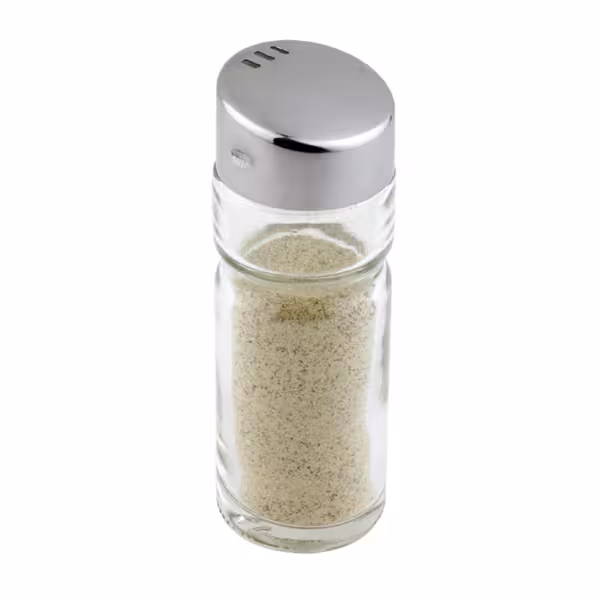 (6 قطع) ملّاحة - طقم 6 قطع - أسطوانية - زجاج - غطاء ستانلس ستيل - Ø 32 mm - الارتفاع: 90 mm