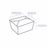 (300 pieces) Take-away box - carton - 1200ml - brown