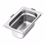 Contenitore in acciaio inox GN 1/4 - Altezza: 100 mm