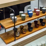 Etagère - 2-stufig - PERFECTO LARGE - Eckig - Metallgestell - Etagen aus Eichenholz