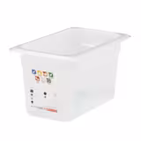 (6 pièces) CAMBRO | SafeTrak - Récipients en polypropylène GN 1/4 - laiteux - Hauteur : 150mm