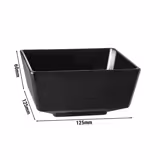 (6 pcs) Coupe - FLOAT - Mélamine - 0,5L - carré - lot de 6 - 125x125mm - Profondeur : 60mm - Noir