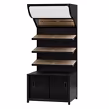 Raft pentru pâine - MADRID - 900 mm - cu 3 rafturi - Negru mat