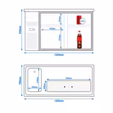 Comptoir de bar réfrigéré PREMIUM PLUS - 1550x700mm - 4 tiroirs