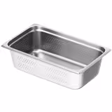 (6 Stück) Edelstahl-Behälter GN 1/1 - gelocht - Höhe: 150mm