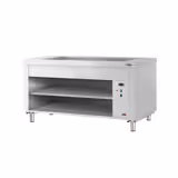 Banco buffet professionale caldo COPENAGHEN - 1560mm - con bagnomaria - per 4x GN 1/1 - Acciaio inox - Self Service