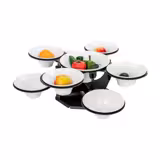 Etagère / Supporto per Buffet - rotante - nero - incl. 9 ciotole in melamina - rotonde