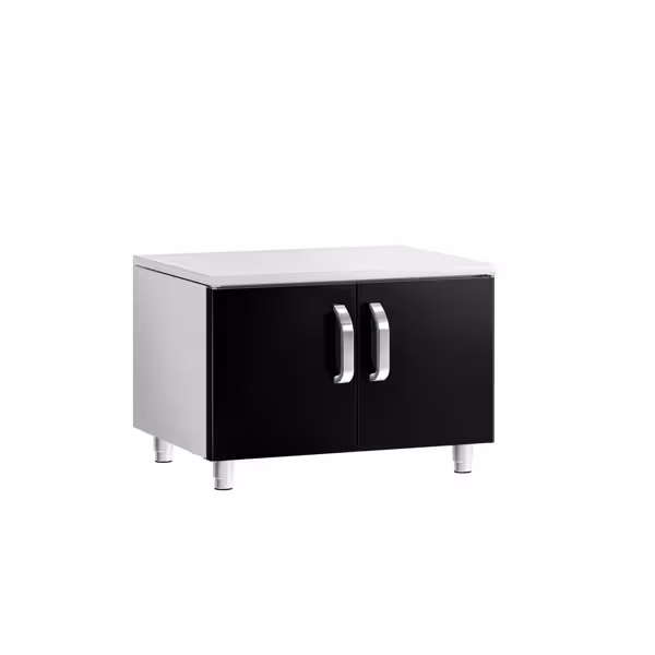 RVS onderbouw - 800mm - 2 deuren - zwart