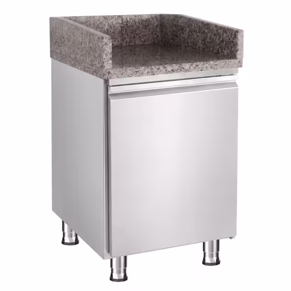 Ruostumattomasta teräksestä kassatiski & 1 ovea - 500x700 mm