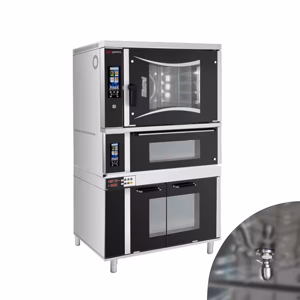 Forno eléctrico de ar quente - de Toque - 6x EN 60 x 40 cm - incl. forno para pizza e armário de  fermentação