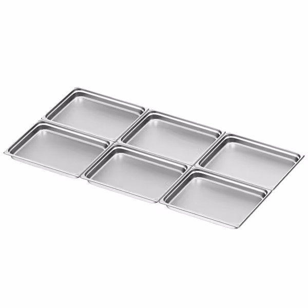 (6 stuks) RVS GN-bak GN 2/1 - Diepte: 65mm