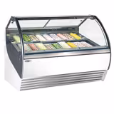 Ijsvitrine NOLAN - 1736mm - geforceerde koeling - met LED‑verlichting - voor 18x 5 liter ijsbak - wit