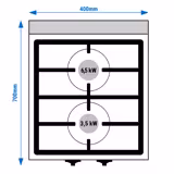 Set Üstü Gazlı Ocak ENDÜSTRİYEL - 10kW - 2 Brülörlü