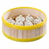 Höyrykeitin / dim sum -höyrystin - 2,5 kW - digitaalinen - sis. 16 bambukoria ja 4 kantta