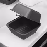 (12 adet) Yeniden kullanılabilir burger kutusu - klipsli kapak - Gri