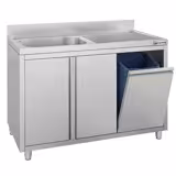 Commercial Sink Cabinet ECO - 1200x700mm - with waste bin & 1 bowl left-hand