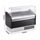 Ice Cream Serve Over Counter | LEVI - 1620mm - Static cooling - with LED lighting - for 9+9 x 5 litres Napoli pans - Black
