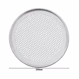 Mreža za pečenje pizze (pizza screen) - aluminij - s rubom - Ø 250 mm - Visina: 12 mm - perforiran