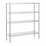 Scaffale in acciaio inox PREMIUM - 1600x1800mm - Profondità: 500mm - con 4 ripiani (REGOLABILI) - Portata: 80kg per ripiano