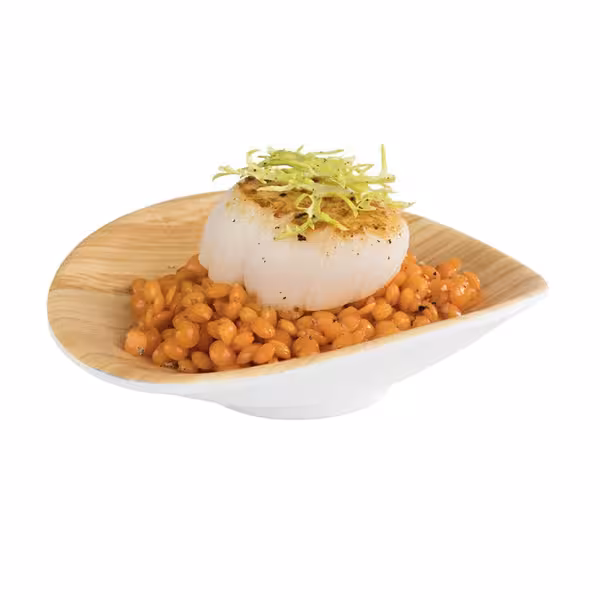 (6 st) Ramekin - BAMBOO - Melamin - 30 ml - 105x100x30 mm - vit/beige