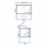 Masă frigorifică de preparare Mini – 978 x 700 mm – cu 2 uși – blat din oțel inoxidabil 5x GN 1/4