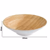 (6 pz) Ciotola - BAMBOO - in Melamina - 2L - 305x305x85mm - impilabile - Bianco / Beige