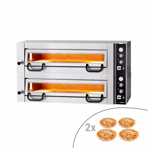 Elektrische pizzaoven Vermogen - 4+4x 34 cm - Handmatig