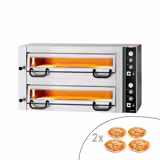Forno elettrico per pizza - 1112x1030mm - 4+4 pizze Ø34cm - 450°C - Meccanico